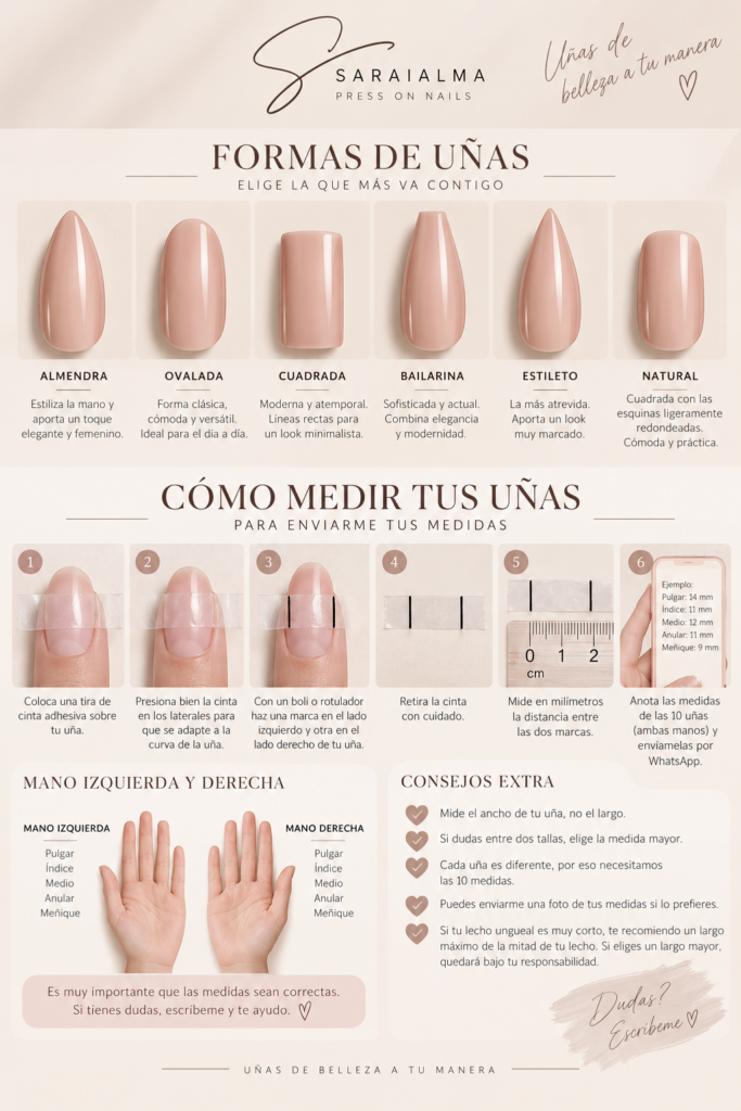 cómo medir tus uñas